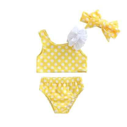 Biquíni Infantil 2 Peças - Estampa Dot e Cupcake com Shorts