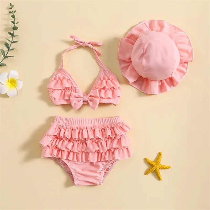 Biquini Infantil 2 Peças + Chapéu
